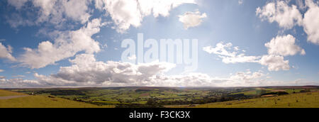 Panorama von Danby Beacon, North Yorkshire, Blick in Richtung Fryup Dale. Stockfoto