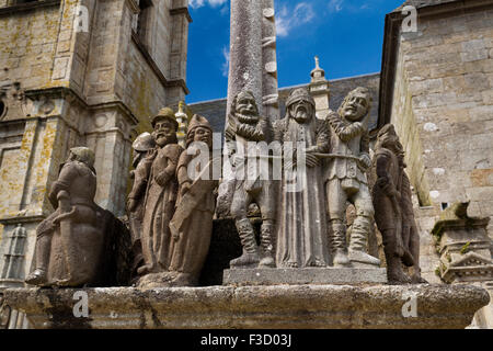 Golgatha Kirche Notre-Dame und Saint-Thegonnec Weg von St James Finistere französische Bretagne Frankreich Europa Stockfoto