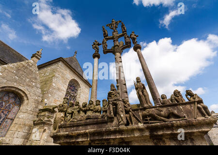 Golgatha Kirche Notre-Dame und Saint-Thegonnec Weg von St James Finistere französische Bretagne Frankreich Europa Stockfoto