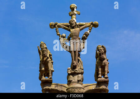 Golgatha Kirche Notre-Dame und Saint-Thegonnec Weg von St James Finistere französische Bretagne Frankreich Europa Stockfoto