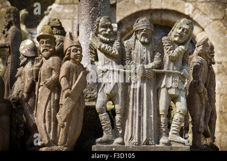 Golgatha Kirche Notre-Dame und Saint-Thegonnec Weg von St James Finistere französische Bretagne Frankreich Europa Stockfoto