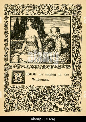 Antike 1904 Illustration aus The Rubaiyat von Omar Khayyam. "Neben mir singend in der Wildnis." Stockfoto