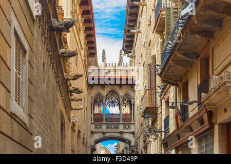 Carrer del Bisbe in Barcelona gotisches Viertel, Spanien Stockfoto