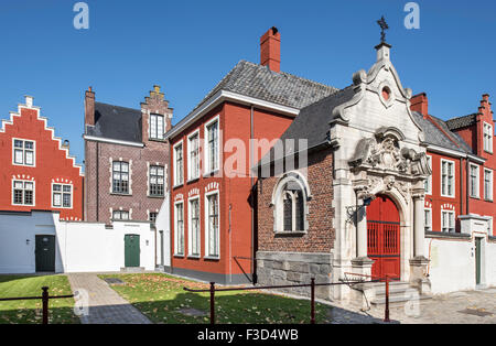 Der kleine Beginenhof Het Klein Begijnhof / Deltacup Ter Hooyen / unsere Liebe Frau von Hooie / Our Lady Ter Hooyen in Gent, Belgien Stockfoto