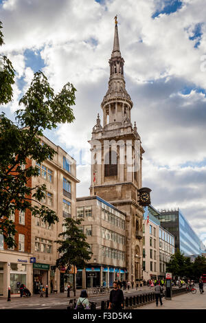 Die Kirche von St. Mary-le-Bow, Cheapside, London, UK Stockfoto