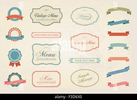 Dieses Bild ist eine Vektordatei, die ein Premium Vintage Labels Vector Design Elemente Collection Set. Stock Vektor