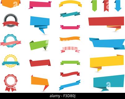 Flache Bauweise Sammlung von Web-Aufkleber, Tags, Banner und Etiketten / Web-Aufkleber, Tags, Banner und Etiketten Stock Vektor