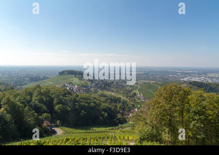 Blick von der Burg Ruinen Neuwindeck in Bühl, Baden-Württemberg, Deutschland Stockfoto