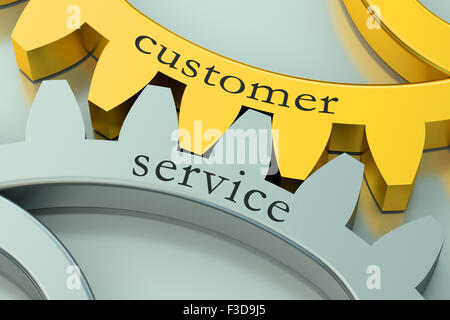 Kunden-Service-Konzept auf die Zahnräder Stockfoto