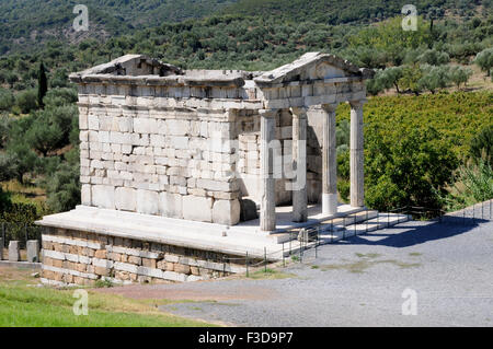 Das Heroon/Mausoleum an antiken Messene. Das Mausoleum steht im Stadion-Komplex der Stadt. Stockfoto