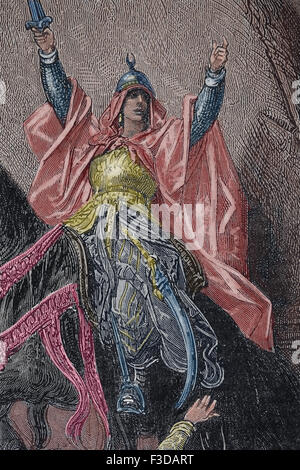 Saladin (1137/38-1193). Sultan von Ägypten und Syrien. Gegen die Europäische Kreuzfahrer. Stich von Gustave Dore (1832-1883). Stockfoto