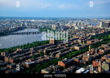 Erhöhten Blick über Charles River, Back Bay und Beacon Hill Stockfoto