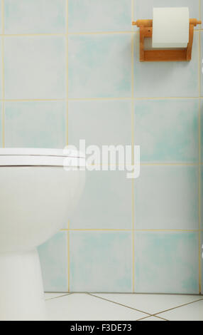 Weißer WC-Schüssel im modernen Bad Closeup. Stockfoto