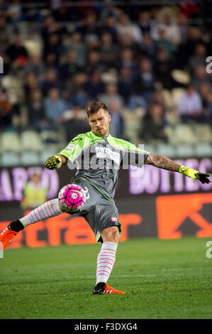 Vid Belec (Carpi), 3. Oktober 2015 - Fußball / Fußball: italienische "Serie A" match zwischen Carpi FC 2: 1-Torino FC im Stadio Alberto Braglia, in Modena, Italien. (Foto von Maurizio Borsari/AFLO) Stockfoto