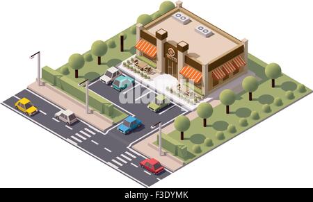 Vektor isometrische Coffee-shop Stock Vektor