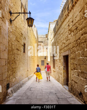 Einer ruhigen Gasse in Mdina, Malta Stockfoto