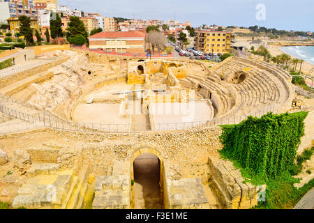 Römische Amphitheater. UNESCO-Weltkulturerbe. Tarragona, Katalonien, Spanien Stockfoto