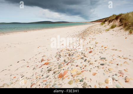 Der Sand des Mussetter auf der Insel Eday, Orkney Inseln, Schottland. Stockfoto