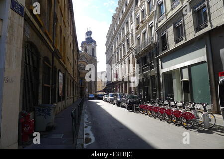 Rue Bellecordière in Lyon, Frankreich Stockfoto