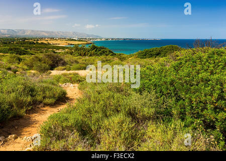 Naturschutzgebiet Vendicari.  Riserva Naturale Orientata Oasi Faunistica di Vendicari, Sizilien Stockfoto