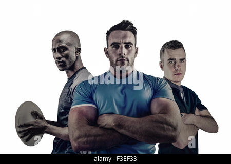 Gruppe von harten Rugby-Spieler Stockfoto