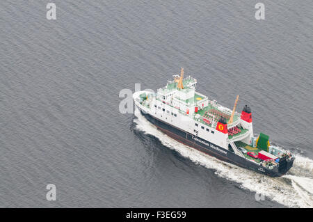 Luftaufnahme des Ferryship auf der Isle of Bute von Caledonian MacBrayne Stockfoto