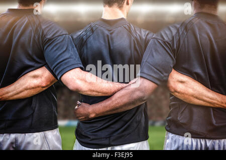 Zusammengesetztes Bild des Rugby-Fans in der arena Stockfoto