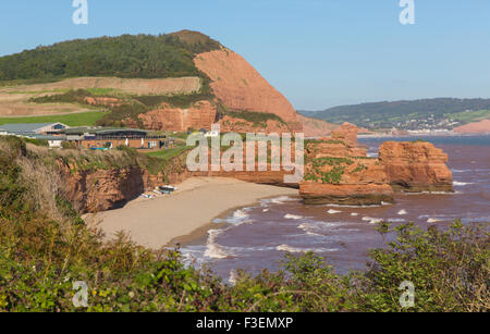 Ladram Bay Beach Devon England UK befindet sich zwischen Budleigh Salterton und Sidmouth sowie an der Jurassic Coast Stockfoto