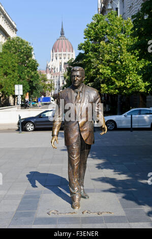 Eine lebensgroße Skulptur von Ronald Reagan, 40. Präsident der USA von 1981 bis 1989. Stockfoto