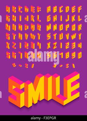 Bunte isometrischen 3d Zeichensatz Art isoliert Hintergrund Illustration. EPS10 Vektor-Datei. Stock Vektor