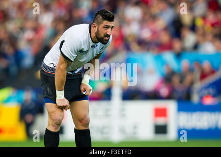 King Power Stadium, Leicester, UK. 6. Oktober 2015. Rugby World Cup. Kanada im Vergleich zu Rumänien. Florin Vlaicu Rumäniens. Bildnachweis: Graham Wilson / Pipeline-Bilder/Alamy Live-Nachrichten Stockfoto