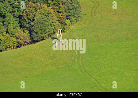 Foto von Jagdschloß in einem Feld Stockfoto