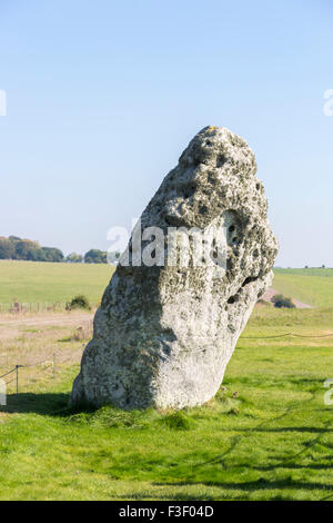 Britische Geschichte: Heel Stone, Stonehenge, die legendären alten neolithischen Steintempel Touristenattraktion, Salisbury Plain, Wiltshire, Südwest-England Stockfoto