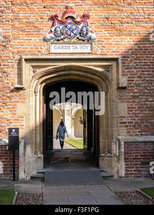 Eingang zum Innenhof Magdalene College, Universität Cambridge, England, gegründet 1428 am Ufer des Flusses Cam von König Heinrich VI. Stockfoto