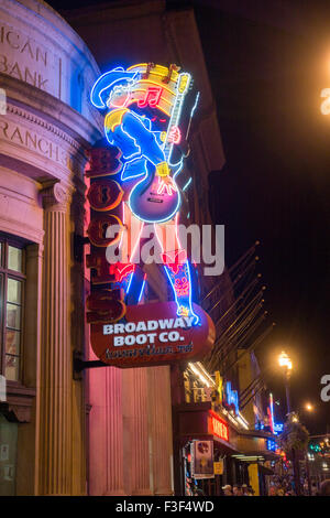 Honky Tonk Zeile Nashville Tennessee TN Bar neon Stockfoto