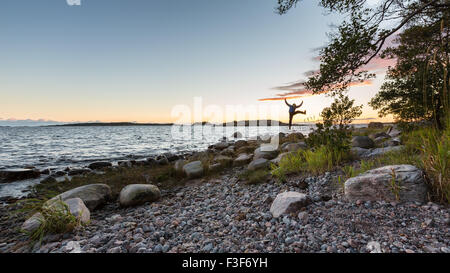 Springen bei Porkkala, Kirkkonummi, Finnland, Europa, EU Stockfoto