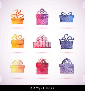 Vektor-Geschenk-Box-icons Stock Vektor