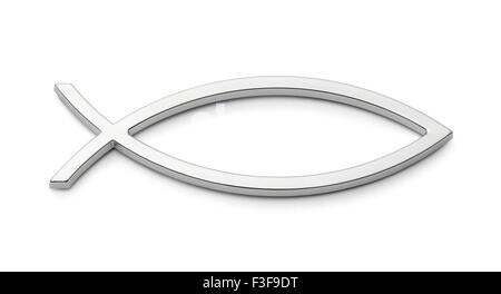 Christian Fisch Symbol Symbol Isolated on White Background. Stockfoto