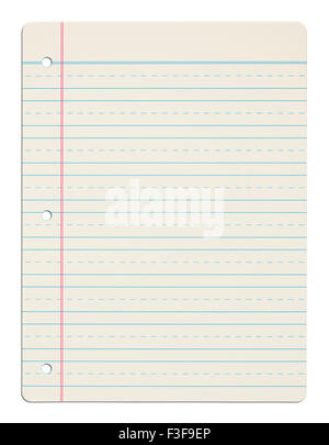 Kinder ABC Praxis Schülerzeitung Isolated on White Background. Stockfoto