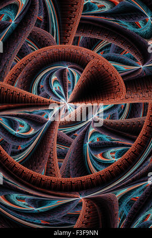 Computer gerendert 3d abstrakte Fraktal Illustration Hintergrund für kreatives gestalten Stockfoto