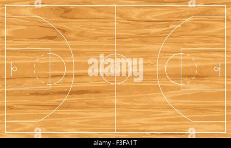 Hölzerne Basketballplatz. Vektor-illustration Stock Vektor