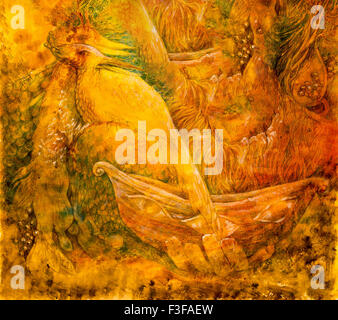 Schone Detaillierte Fantasy Zeichnen Einer Feder Fee Frau Und Ein Weisser Vogel Ornamentalen Monochromen Stil Detaillierte Muster Stockfotografie Alamy