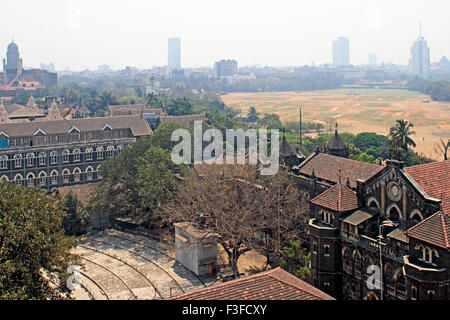 Elphinstone High School; altes Gebäude; Rang Bhavan; Azad Maidan; Victoria Terminus; VT; Bombay Gymkhana; VSNL; Bombay; Mumbai; Maharashtra; Indien; Asien Stockfoto