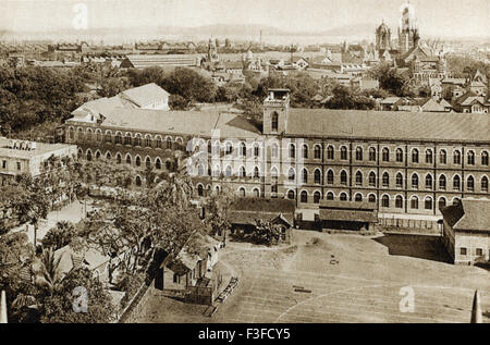 Alte Bild Jahrgang 1900s ; Bombay von St. Xavier Schule in Richtung VT , Victoria Terminus , Bombay , Mumbai ; Maharashtra ; Indien Stockfoto