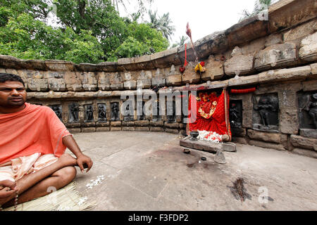 Architektur; Chousath (64) Yoginis Tempel; Bhubaneswar; Orissa; Indien Stockfoto