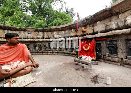 Architektur; Chousath (64) Yoginis Tempel; Bhubaneswar; Orissa; Indien Stockfoto