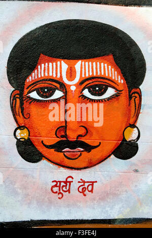 Porträt von Herrn Surya in Varanasi; Uttar Pradesh; Indien Stockfoto