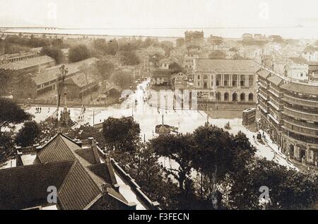 Alte Bild Jahrgang 1900s ; Bombay von St. Xavier Schule oben von Dhobi Talao und Jer Mahal und Framjee Cowasjee Halle ; Bombay jetzt Mumbai ; Maharashtra ; Indien Stockfoto