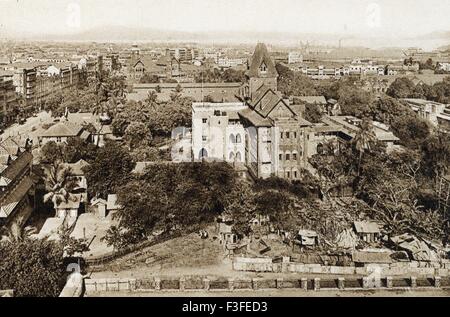 Alte Bild Jahrgang 1900s ; Bombay von St. Xavier Schule oben in Richtung Crawford Market ; Bombay jetzt Mumbai ; Maharashtra ; Indien Stockfoto