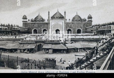 Aad 128991 - Alte vintage 1900s Jama Masjid, Agra, Uttar Pradesh, Indien Stockfoto